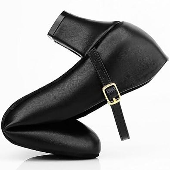 Bokimd Womens Size 7 Black Non-Slip Latin Salsa Dance 2.25" Heel Character Shoes - Picture 2 of 8